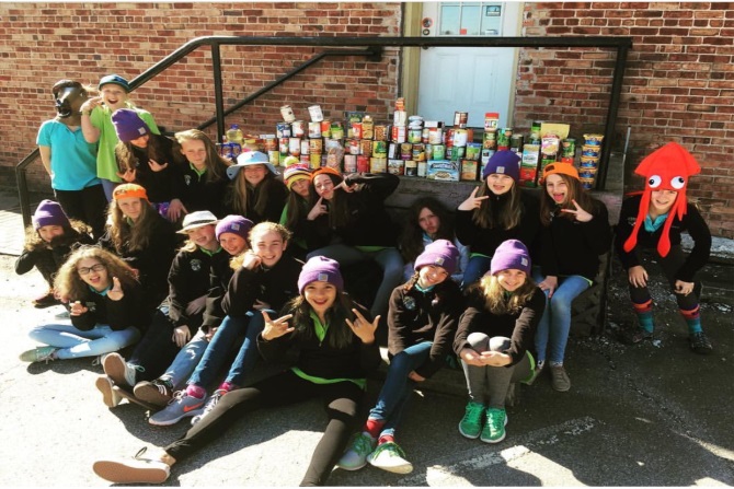 Student Food Drive_French Broad River Academy_girls