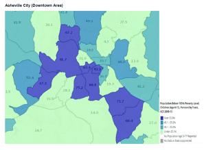 Downtown Asheville Kids Below 185% Poverty